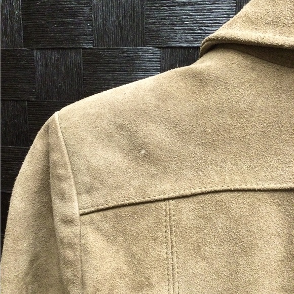 Tan suede leather Moto jacket. - Picture 4 of 6
